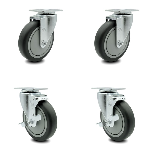 Cambro Dish Caddies Swivel Caster with 2 Brakes Replacement Set - SCC